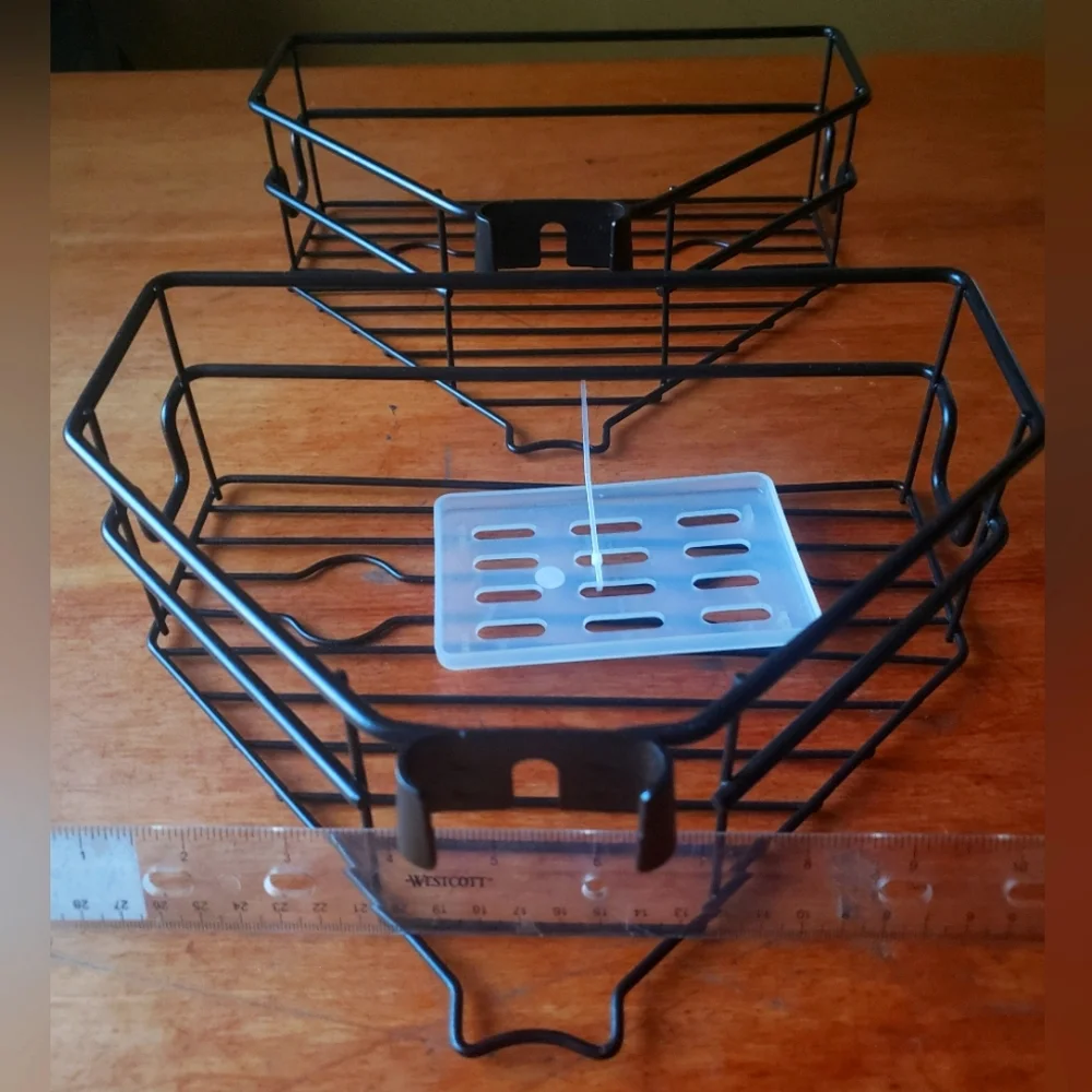 2 Black Shower Caddy Corner Shower Basket Shelf/Organizer Storage